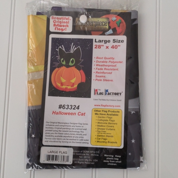 Halloween Black Cat Large Yard Flag New - Picture 1 of 6